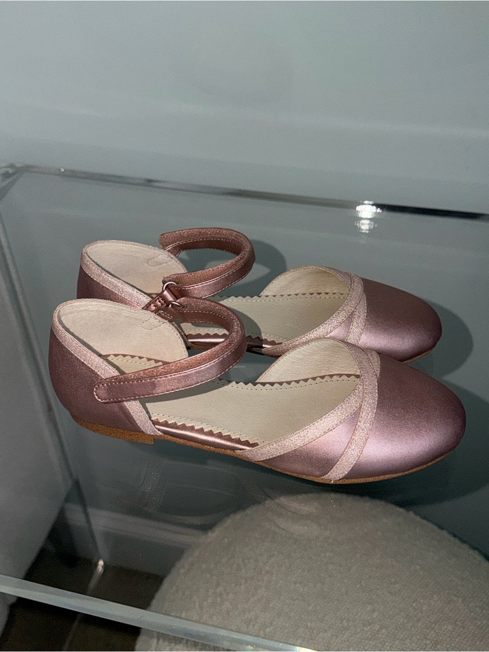 Mayoral Girls Mary Jane Shoes in Metallic Pink